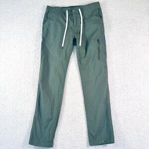 Vuori Green Track Pants with White Drawstring